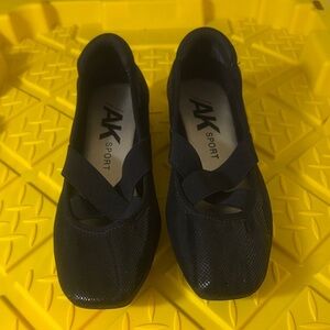 Anne Klein Navy Flats with Strap Detail